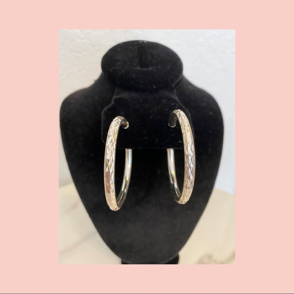 Silver hoop fashion earrings